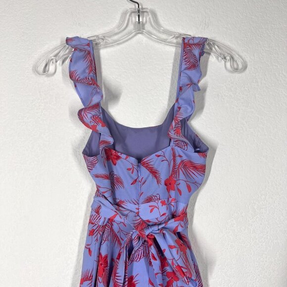 Likely Maxi Dress Floral Tiered Purple Red 00 - Picture 9 of 14